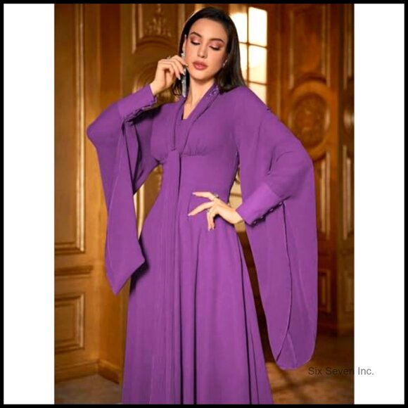 Long Sleeve Floral Swing Dress Casual Summer Polyester - Picture 4 of 7